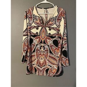 Passport Long Sleeve VNeck Tunic Top Size Small